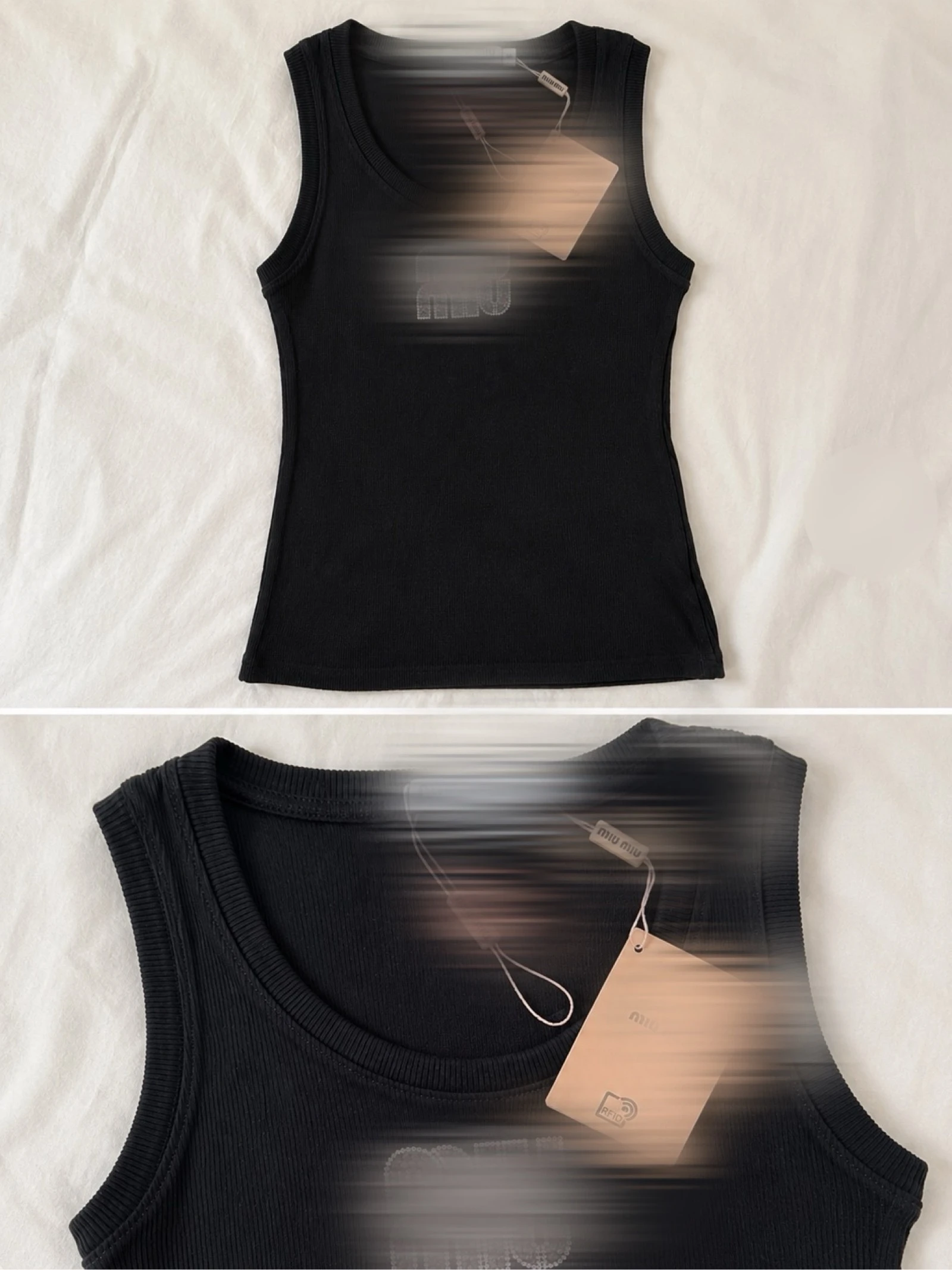 Top negro acanalado estilo lujoso – Sin marca – Talla S – photo 3